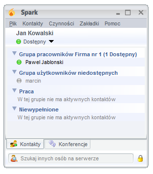 Spark - lista kontaktów